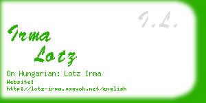 irma lotz business card